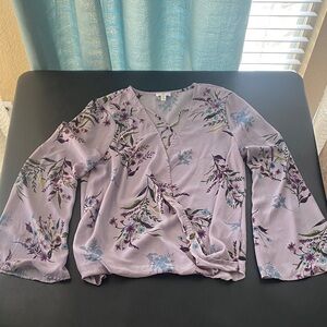 Charming Charlie Lavender Floral Blouse